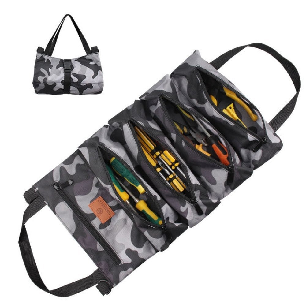 WESSLECO Oxford Cloth Electrical Hardware Hanging Tool Storage Bag, CP Camouflage, Jungle Camouflage, Camouflage Gray, Blue, Green, Khaki - laboratorydeal