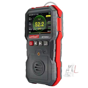 WINTACT WT8802 Hydrogen Sulfide Monitor Professional Rechargeable Gas Sensor High Sensitive Digital Sound-light Vibration Alarm H2S Detector