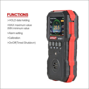 WINTACT WT8811 Compoud Gas Monitor LCD Display Rechargeable Multifunction 4 in1 Combustible O2 H2S CO Gas Sensor Sound-light Vibration Alarm