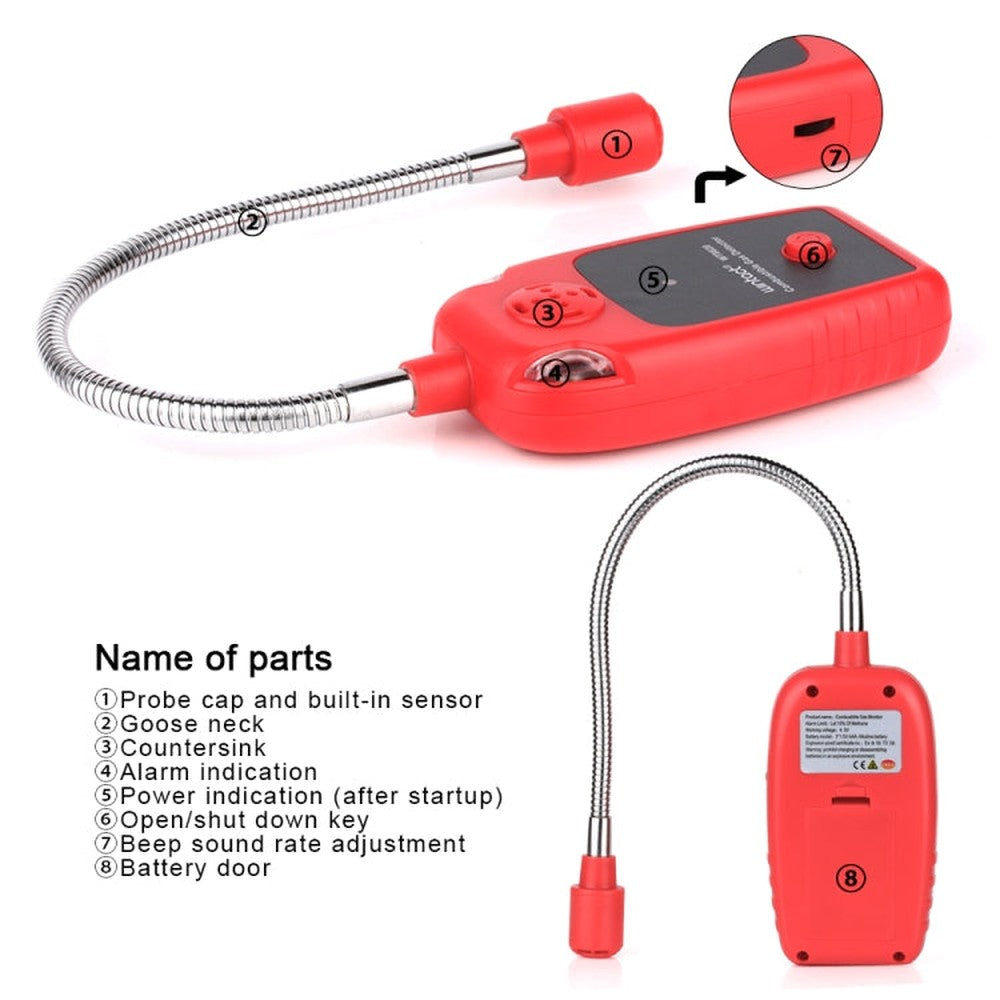 WINTACT WT8820 Combustible Gas Alarm Detector For Home Slight Gas Leakage Flammable Natural Gas Leak Detector Monitor Gas Analyzer, WT8820