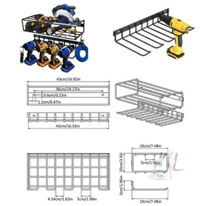 Wall Mounted Handheld Drill Tool Storage Rack, Complete set, Single Rack - laboratorydeal