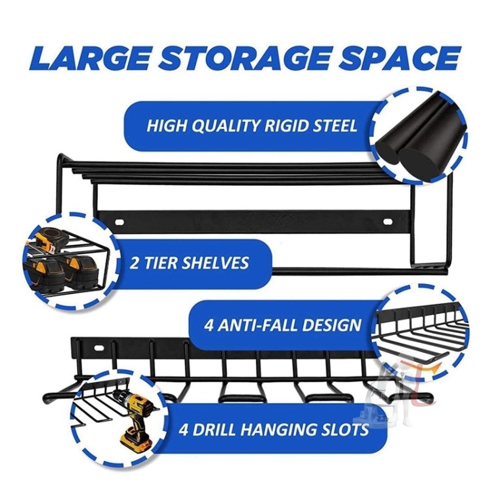 Wall Mounted Handheld Drill Tool Storage Rack, Complete set, Single Rack - laboratorydeal