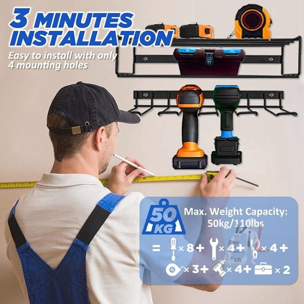 Wall Mounted Handheld Drill Tool Storage Rack, Complete set, Single Rack - laboratorydeal