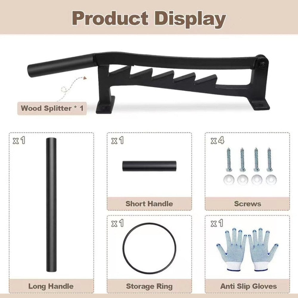Wall Mounted Manual Wood Splitter High Carbon Steel Fire Wood Cutter, One - piece, With Long Handle, One - piece Set, With Long Handle Set - laboratorydeal