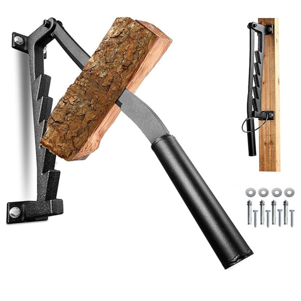Wall Mounted Manual Wood Splitter High Carbon Steel Fire Wood Cutter, One - piece, With Long Handle, One - piece Set, With Long Handle Set - laboratorydeal