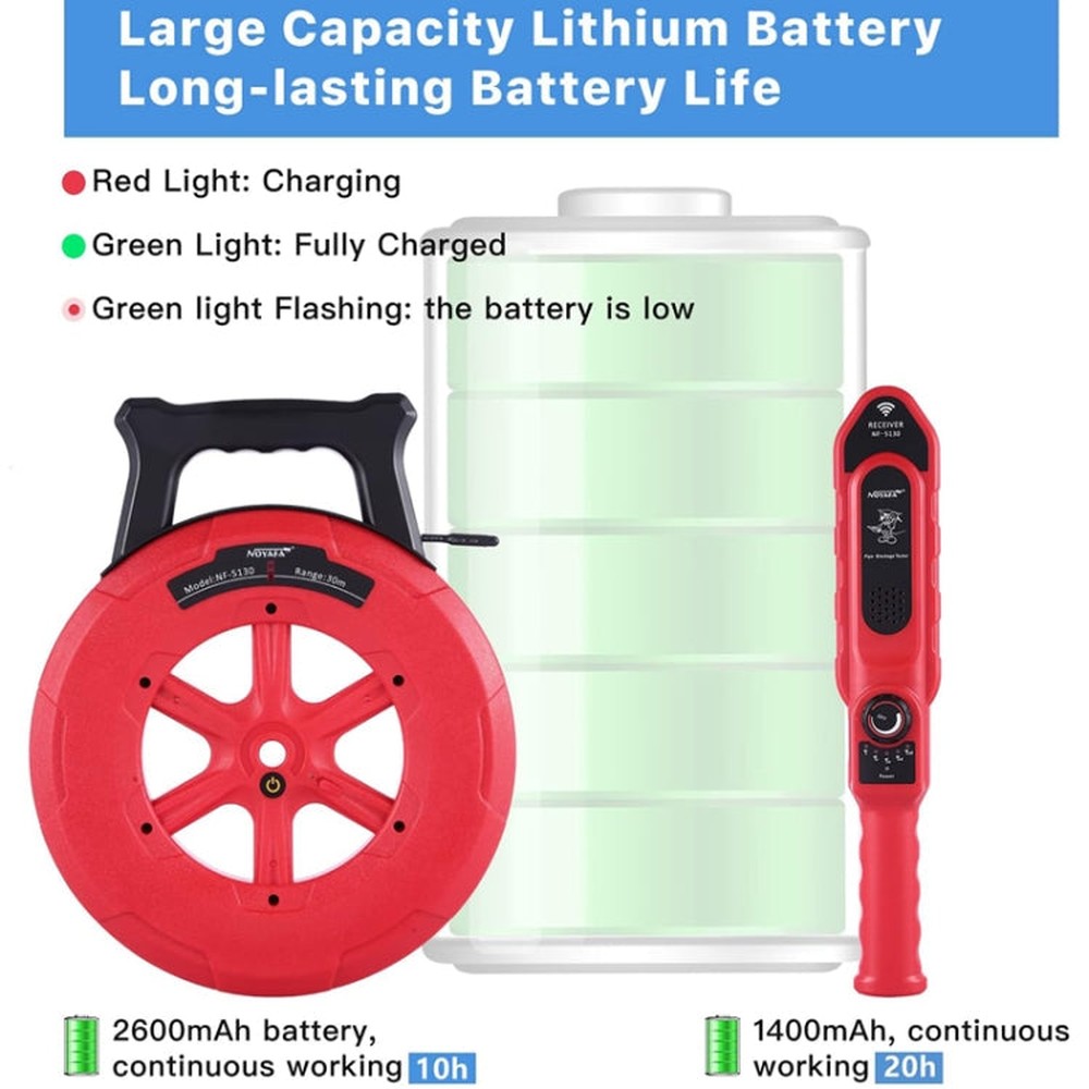 Wall Pipe Blockage Detector Pipe Blockage Detector For Iron/PVC/Cement/Steel Pipes, NOYAFA NF-5120, NOYAFA NF-5130, NOYAFA NF-5140