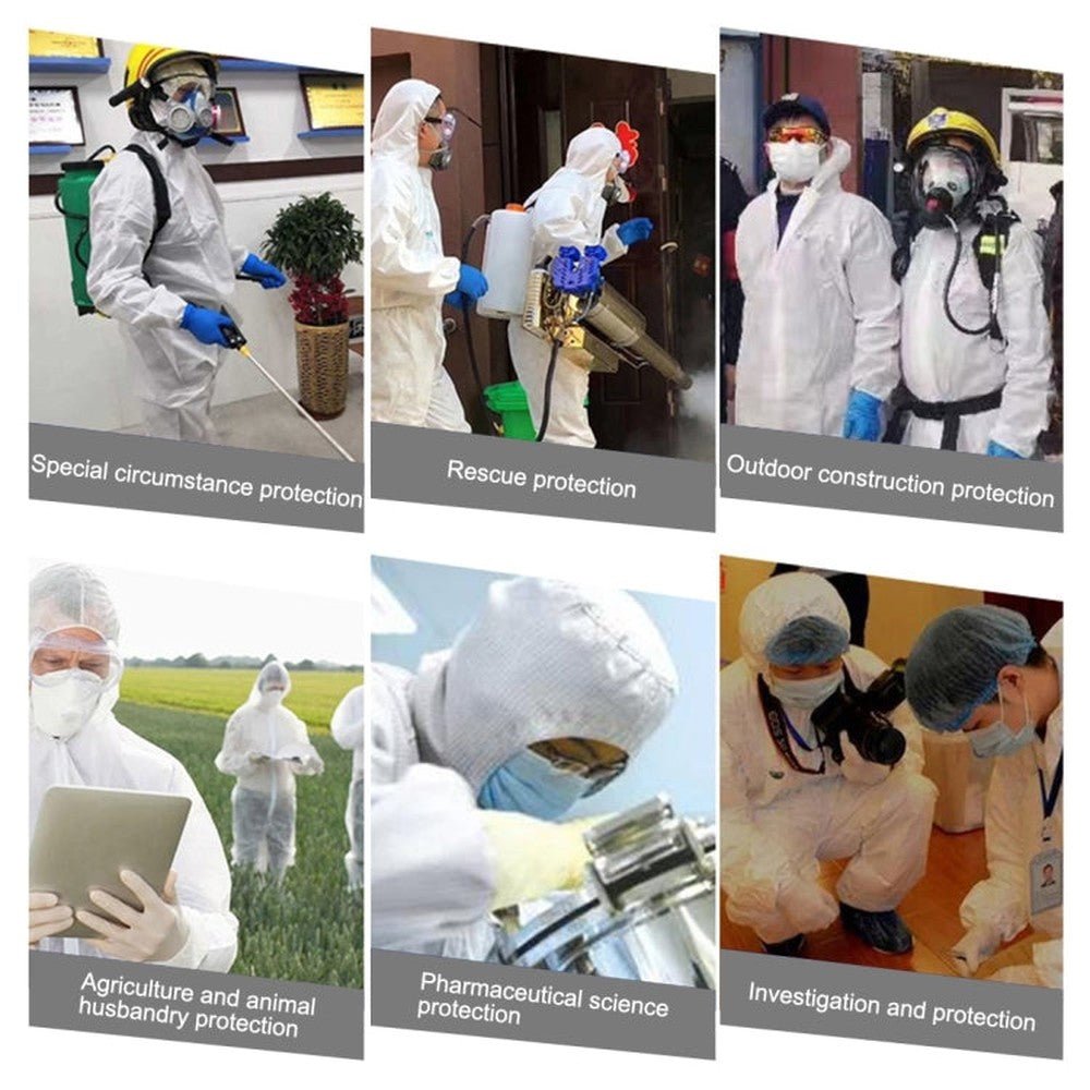 Waterproof Disposable SF Non - woven Breathable Film Siamese Isolation Suit Safely Clothes, 185cm / XXXL - laboratorydeal