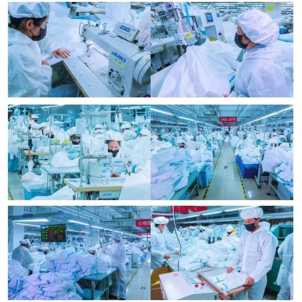 Waterproof Disposable SF Non - woven Breathable Film Siamese Isolation Suit Safely Clothes, 185cm / XXXL - laboratorydeal