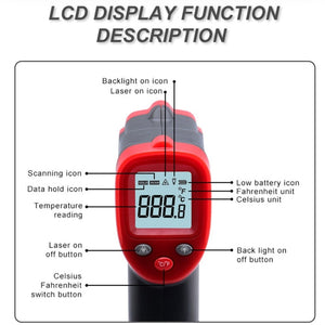 Wintact WT319A LCD Display Infrared Thermometer, Battery Not Included, WT319A