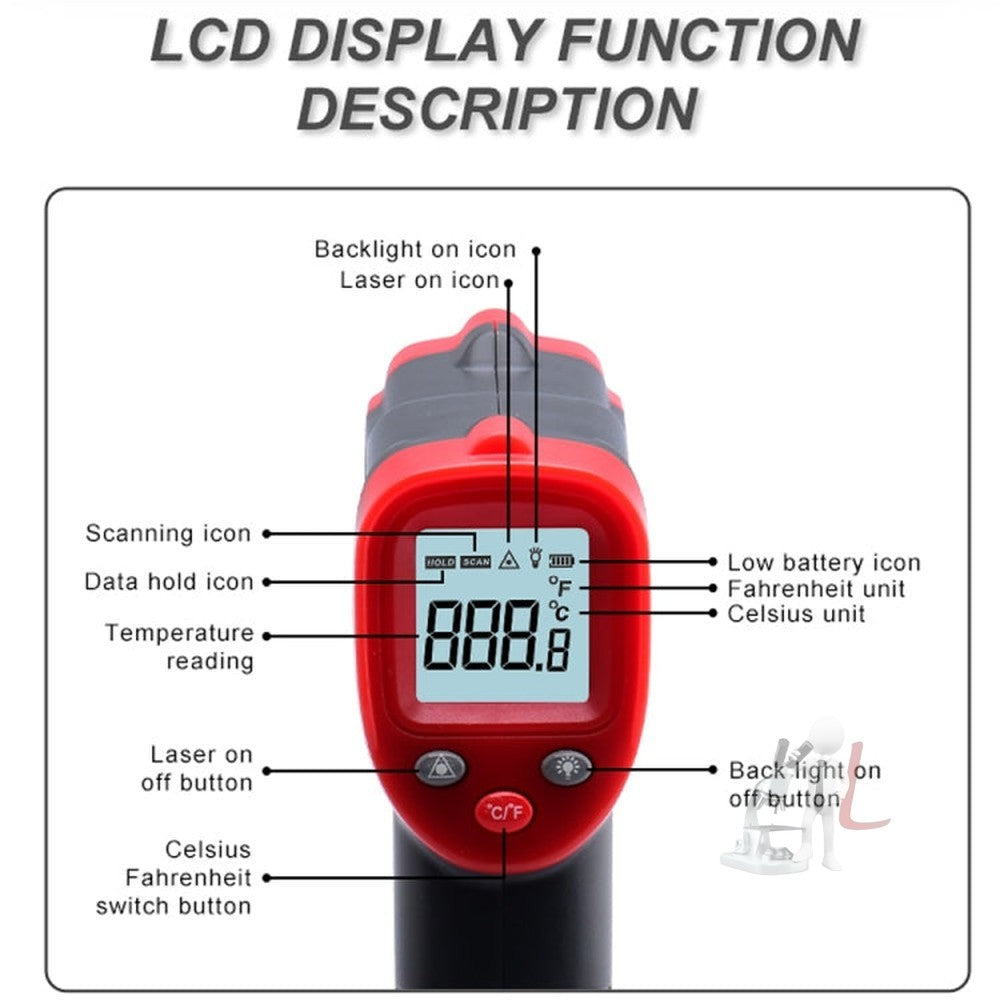 Wintact WT319B LCD Display Infrared Thermometer, Battery Not Included, WT319B