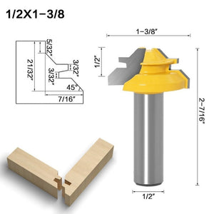 Woodworking Engraving Machine Milling Cutter 45 Degree Jointing Knife, 1/2x1 - 3/8mm, 1/2x2mm, 1/2x2 - 3/4mm, 12x1 - 3/8mm, 12x2mm, 12x2 - 3/4mm, 1/2mm Handle 3PCS/Set, 12mm Handle 3PCS/Set - laboratorydeal