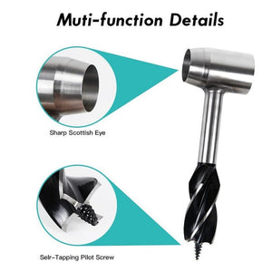 Woodworking Hand Drill Outdoor Survival Drill Hand Screw Drill, With PU Leather Case (Gray), With Cowhide Case (Brown) - laboratorydeal
