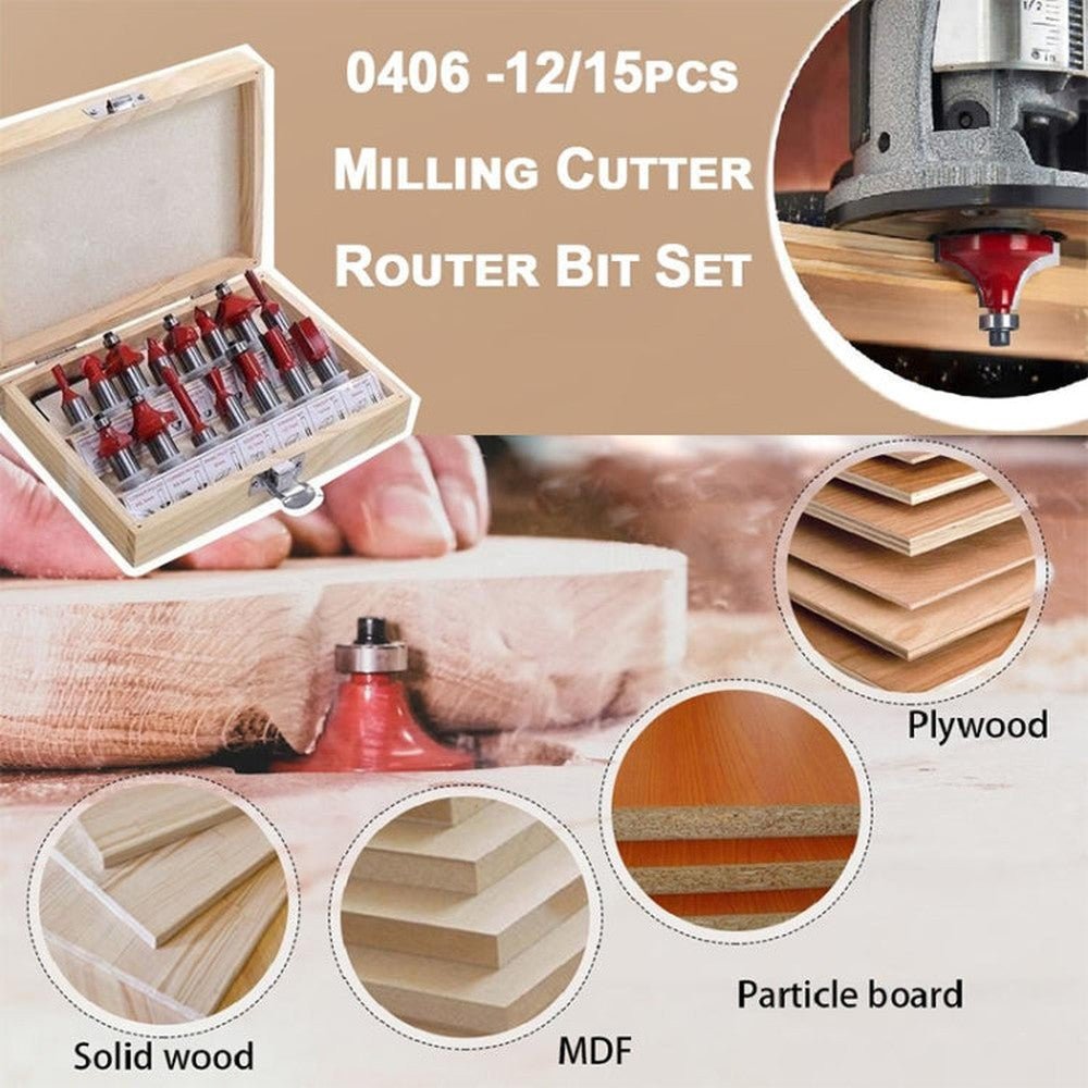 Woodworking Milling Cutter Set Trimming Machine Head Electric Wood Milling Engraving Machine Cutter, Red 1/4 Handle 12PCS, Blue 1/4 Handle 12PCS, Red 1/2 Handle 12PCS, Blue 1/2 Handle 12PCS, Red 1/4 Handle 15PCS, Red 1/2 Handle 15PCS�������������������... - laboratorydeal