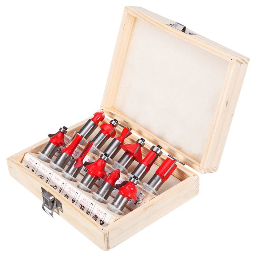 Woodworking Milling Cutter Set Trimming Machine Head Electric Wood Milling Engraving Machine Cutter, Red 1/4 Handle 12PCS, Blue 1/4 Handle 12PCS, Red 1/2 Handle 12PCS, Blue 1/2 Handle 12PCS, Red 1/4 Handle 15PCS, Red 1/2 Handle 15PCS�������������������... - laboratorydeal