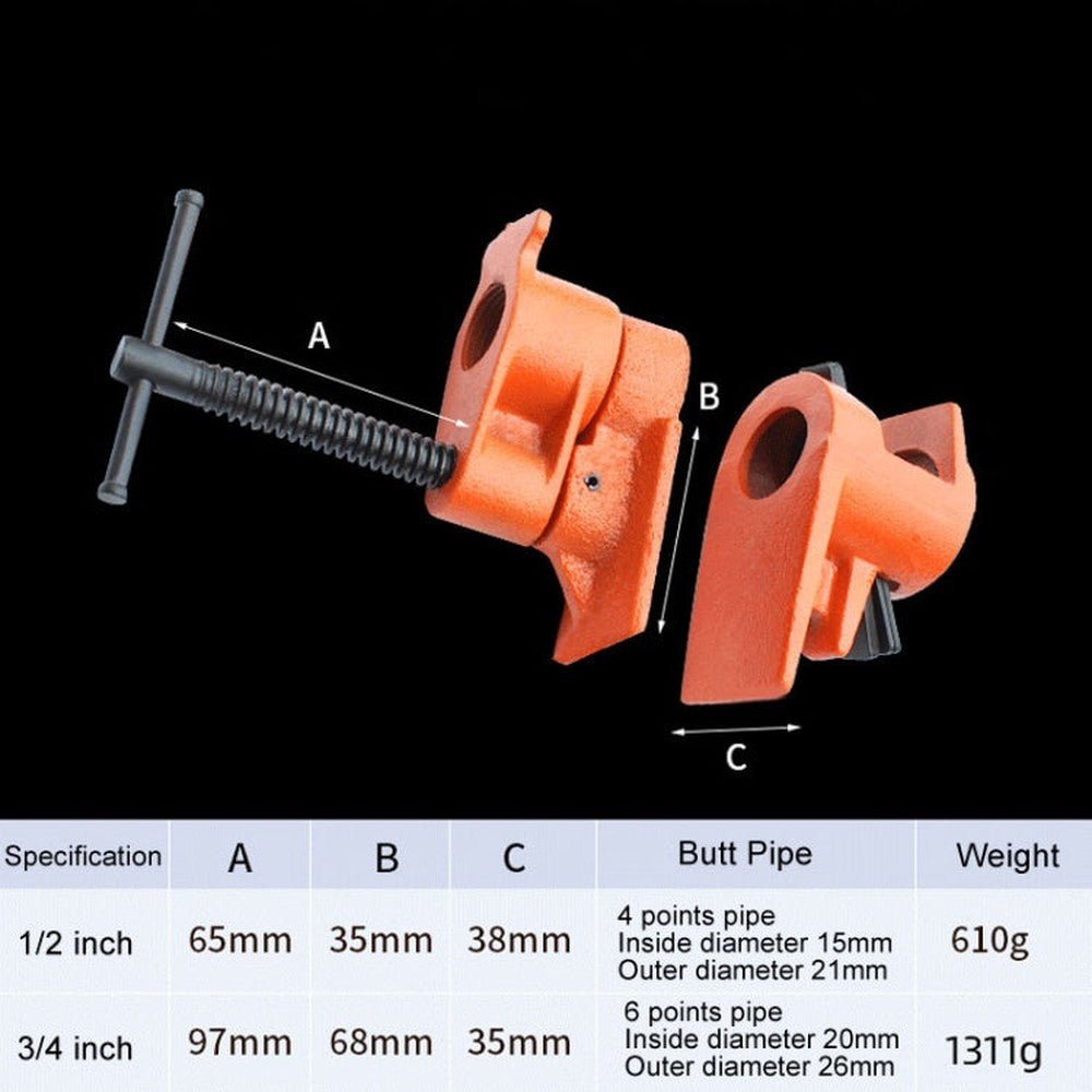 Woodworking Pipe Clamps Plumbing Fixing Clamps Horizontal Plywood with Clamps, Without Water Pipe, 4 Points, 6 Points - laboratorydeal