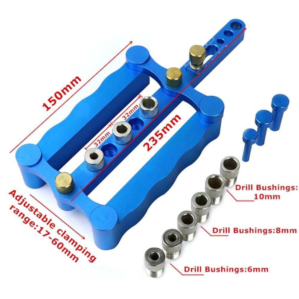 Woodworking Punching Locator Vertical Triple Hole Straight Hole Opener Dowel - laboratorydeal