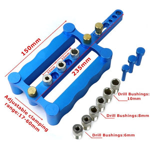 Woodworking Punching Locator Vertical Triple Hole Straight Hole Opener Dowel - laboratorydeal