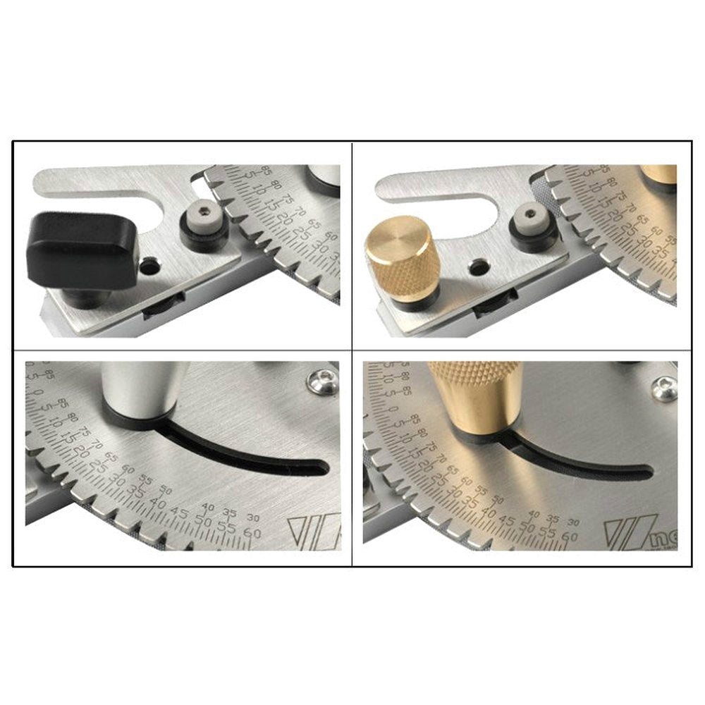 Woodworking Pusher Slide Ruler Woodworking Table Saw Measuring Tool, Single Tenon, Aluminum Handle, Copper Handle, Aluminum Handle + Tenon, Aluminum Handle + Tenon + Limit, Copper Handle + Tenon + Limit, Aluminum Handle + 450mm ＋ Limit�����������������...