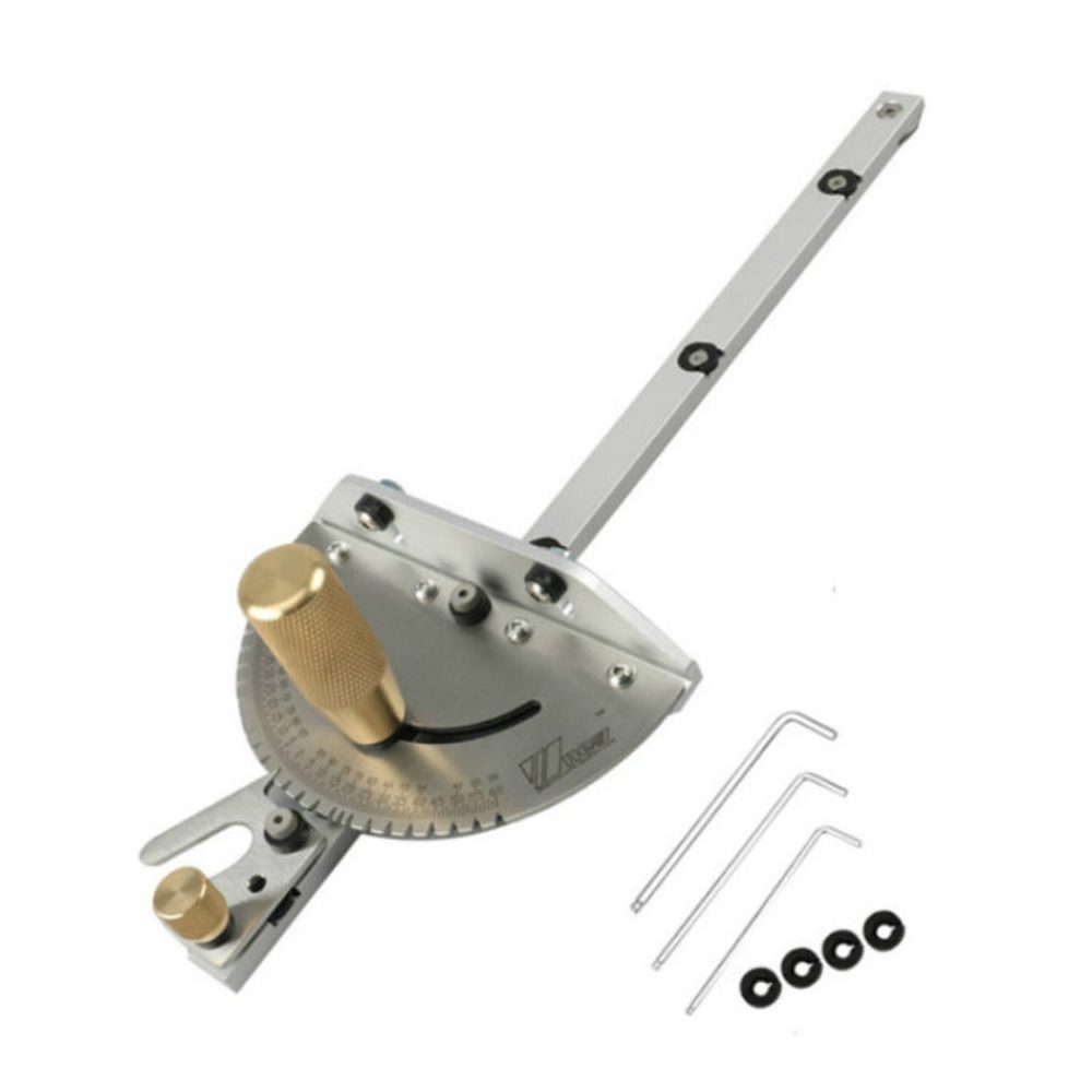 Woodworking Pusher Slide Ruler Woodworking Table Saw Measuring Tool, Single Tenon, Aluminum Handle, Copper Handle, Aluminum Handle + Tenon, Aluminum Handle + Tenon + Limit, Copper Handle + Tenon + Limit, Aluminum Handle + 450mm ＋ Limit�����������������...