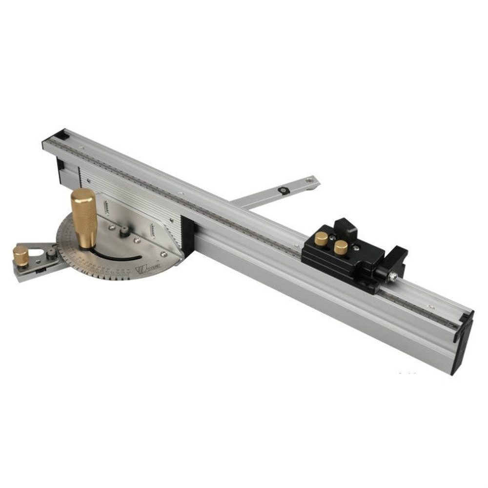 Woodworking Pusher Slide Ruler Woodworking Table Saw Measuring Tool, Single Tenon, Aluminum Handle, Copper Handle, Aluminum Handle + Tenon, Aluminum Handle + Tenon + Limit, Copper Handle + Tenon + Limit, Aluminum Handle + 450mm ＋ Limit�����������������...