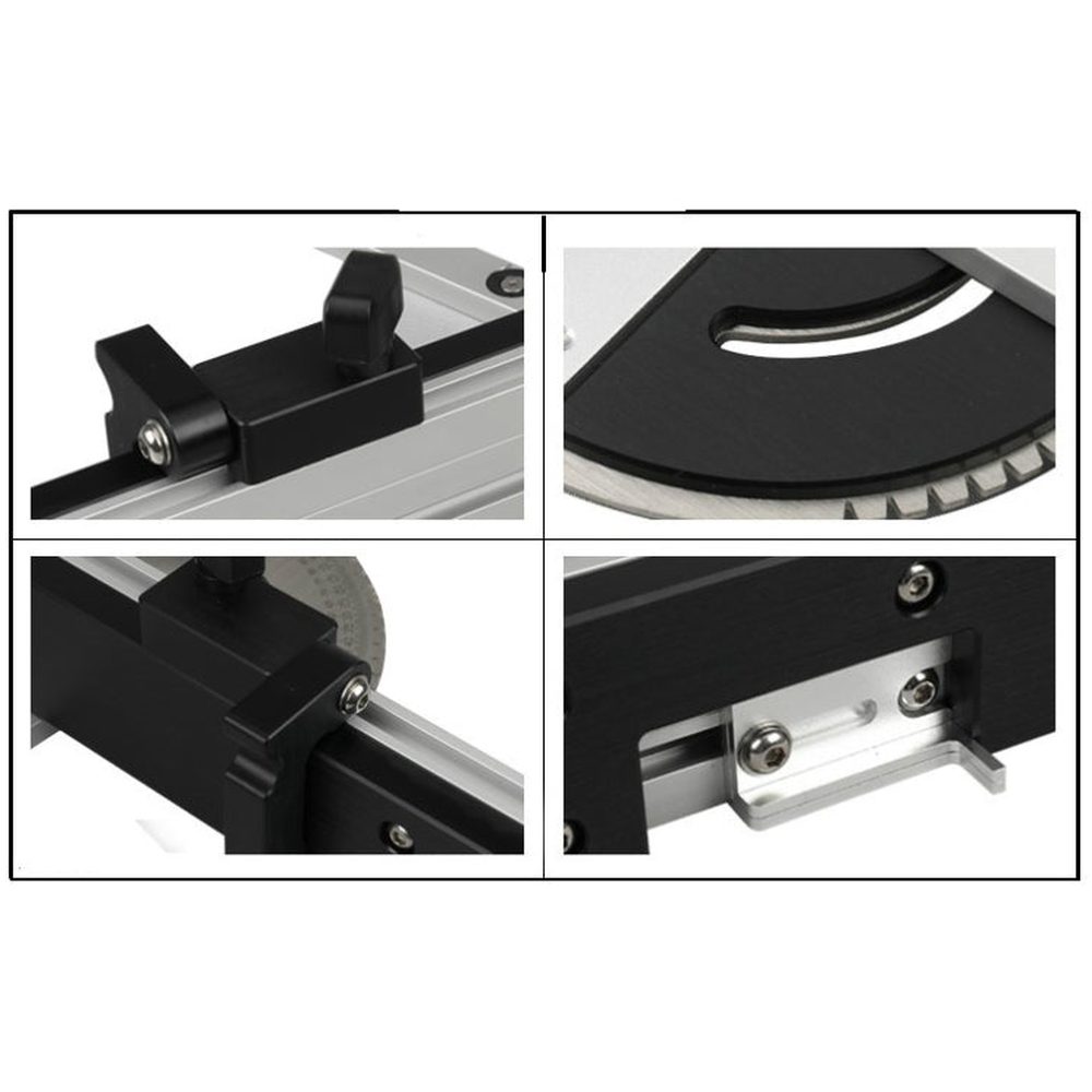 Woodworking Pusher Slide Ruler Woodworking Table Saw Measuring Tool, Single Tenon, Aluminum Handle, Copper Handle, Aluminum Handle + Tenon, Aluminum Handle + Tenon + Limit, Copper Handle + Tenon + Limit, Aluminum Handle + 450mm ＋ Limit�����������������...