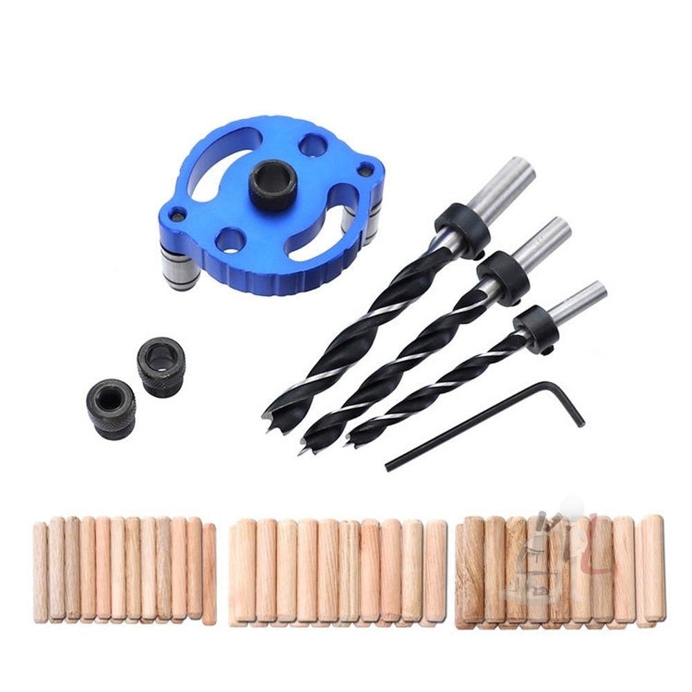 Woodworking Straight Hole Puncher Self - Centering Dowel Splicing Drilling Locator Woodworking Drilling Tool, Style:, Black, Black+7 PCS Drill Bit, Black+7 PCS Drill Bit+60 Wood Tip, Blue, Blue+7 PCS Drill Bit, Blue+7 PCS Drill Bit+60 Wood Tip - laboratorydeal