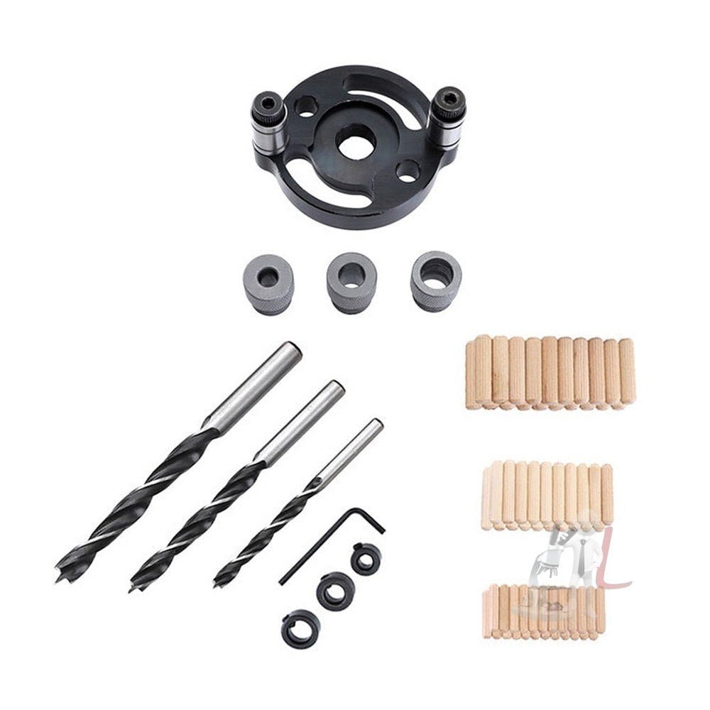 Woodworking Straight Hole Puncher Self - Centering Dowel Splicing Drilling Locator Woodworking Drilling Tool, Style:, Black, Black+7 PCS Drill Bit, Black+7 PCS Drill Bit+60 Wood Tip, Blue, Blue+7 PCS Drill Bit, Blue+7 PCS Drill Bit+60 Wood Tip - laboratorydeal