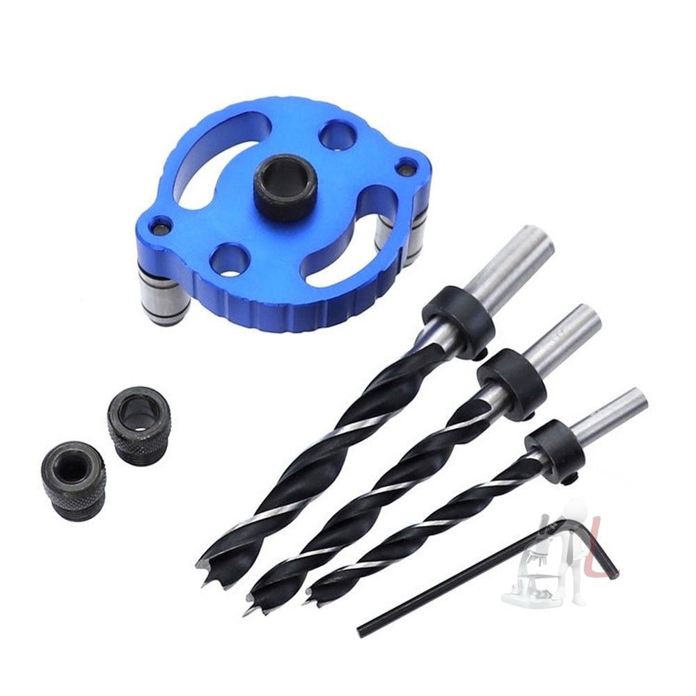 Woodworking Straight Hole Puncher Self - Centering Dowel Splicing Drilling Locator Woodworking Drilling Tool, Style:, Black, Black+7 PCS Drill Bit, Black+7 PCS Drill Bit+60 Wood Tip, Blue, Blue+7 PCS Drill Bit, Blue+7 PCS Drill Bit+60 Wood Tip - laboratorydeal