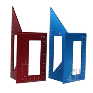 Woodworking T-Shaped Marking Gauge Multi-Function Square Aluminum Alloy Scribe, Dark Blue, Red