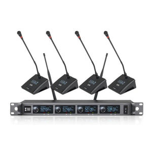 XTUGA A140 - C Wireless Microphone System 4 - Channel UHF Four Conference Mics, A140 - C - laboratorydeal