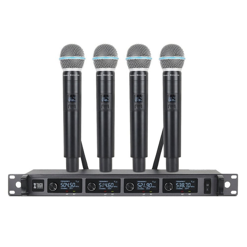 XTUGA A140 - H Wireless Microphone System 4 Channel UHF Handheld Microphone, A140 - H - laboratorydeal