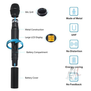 XTUGA A400 - H Professional 4 - Channel UHF Wireless Microphone System with 4 Handheld Microphone, A400 - H - laboratorydeal