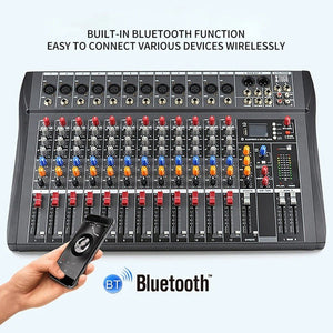 XTUGA CT120X 12 - Channels Audio Mixer DJ Mixing Console with 48V Power Supply, CT120X - laboratorydeal