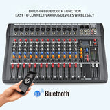 XTUGA CT120X 12-Channels Audio Mixer DJ Mixing Console with 48V Power Supply, CT120X