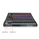 XTUGA CT120X 12-Channels Audio Mixer DJ Mixing Console with 48V Power Supply, CT120X