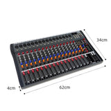 XTUGA CT160X 16-Channels Audio Mixer DJ Mixing Console with 48V Power Supply, CT160X