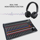 XTUGA CT160X 16-Channels Audio Mixer DJ Mixing Console with 48V Power Supply, CT160X