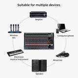 XTUGA CT160X 16-Channels Audio Mixer DJ Mixing Console with 48V Power Supply, CT160X