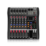 XTUGA CT60X 6-Channels Audio Mixer DJ Mixing Console with 48V Power Supply, CT60X