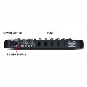 XTUGA CT60X 6 - Channels Audio Mixer DJ Mixing Console with 48V Power Supply, CT60X - laboratorydeal