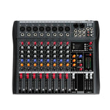 XTUGA CT80X 8-Channels Audio Mixer DJ Mixing Console with 48V Power Supply, CT80X