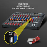 XTUGA CT80X 8-Channels Audio Mixer DJ Mixing Console with 48V Power Supply, CT80X