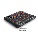 XTUGA CT80X 8-Channels Audio Mixer DJ Mixing Console with 48V Power Supply, CT80X