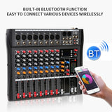 XTUGA CT80X 8-Channels Audio Mixer DJ Mixing Console with 48V Power Supply, CT80X