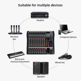 XTUGA CT80X 8-Channels Audio Mixer DJ Mixing Console with 48V Power Supply, CT80X