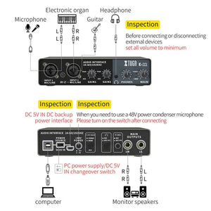 XTUGA E22 Audio Interface Professional Sound Card, E22 - laboratorydeal