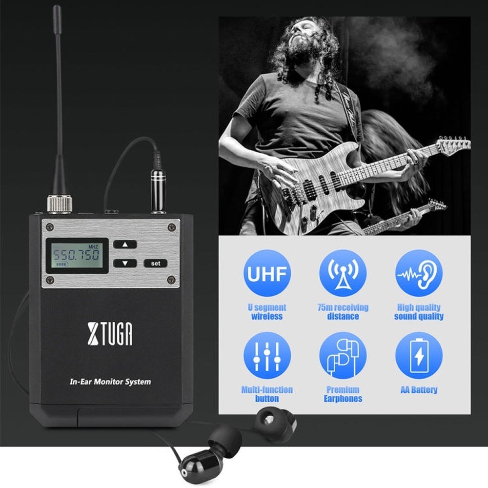 XTUGA IEM1100 Professional Wireless In Ear Monitor System, 1 BodyPacks, 2 BodyPacks, 4 BodyPacks, 5 BodyPacks - laboratorydeal