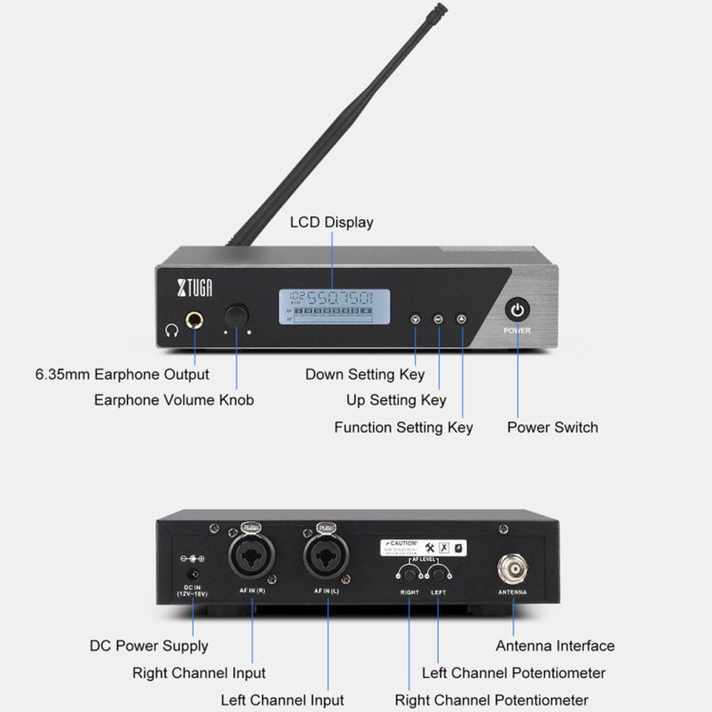XTUGA IEM1100 Professional Wireless In Ear Monitor System, 1 BodyPacks, 2 BodyPacks, 4 BodyPacks, 5 BodyPacks - laboratorydeal