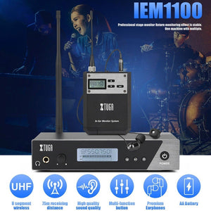 XTUGA IEM1100 Professional Wireless In Ear Monitor System, 1 BodyPacks, 2 BodyPacks, 4 BodyPacks, 5 BodyPacks - laboratorydeal