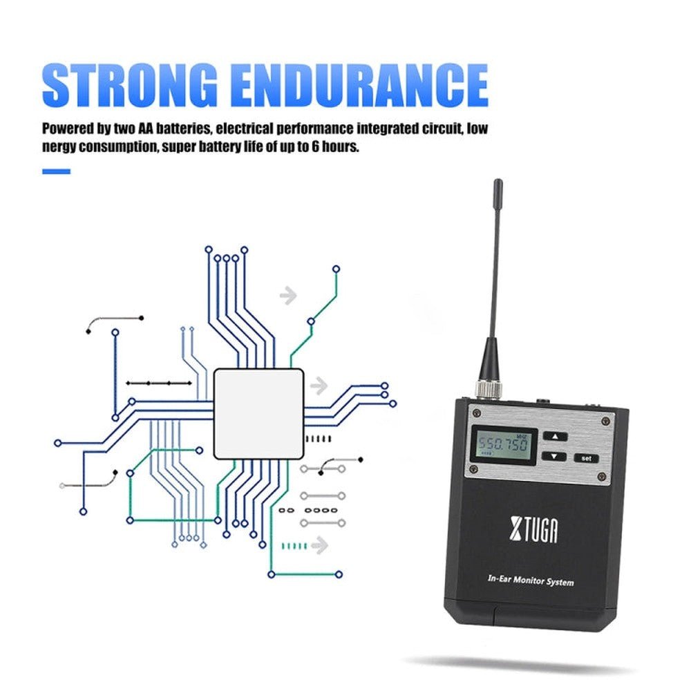 XTUGA IEM1100 Professional Wireless In Ear Monitor System, 1 BodyPacks, 2 BodyPacks, 4 BodyPacks, 5 BodyPacks - laboratorydeal